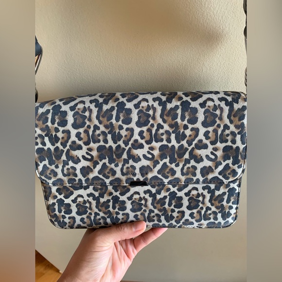 ALLSAINTS Lepi Medium Leopard Print Suede and Crossbody Bag - Picture 2 of 6
